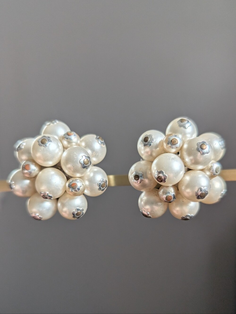 Chunky Pearl Cluster Clip On Earrings Japan
